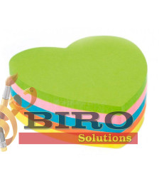 Notițe autoadezive Kores 250 foi (5 culori / inimă) K48705